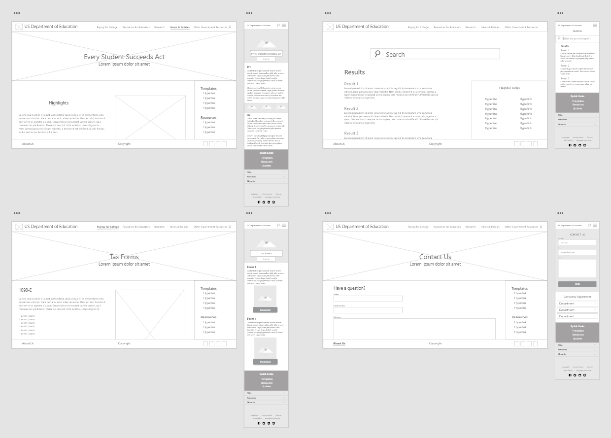 Site Wireframes